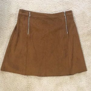 Faux Suede Brown Skirt